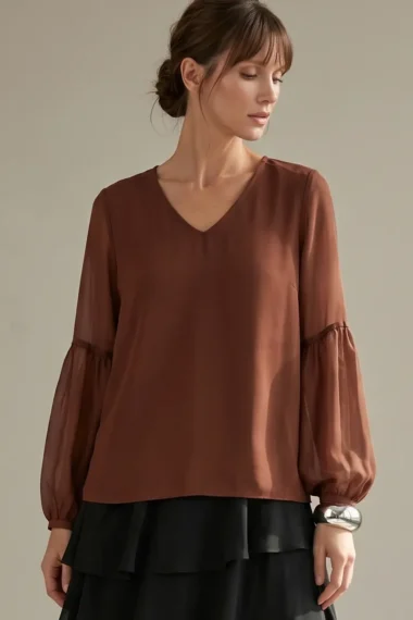 Alternative view of Blusa de tule decote U /403ARG