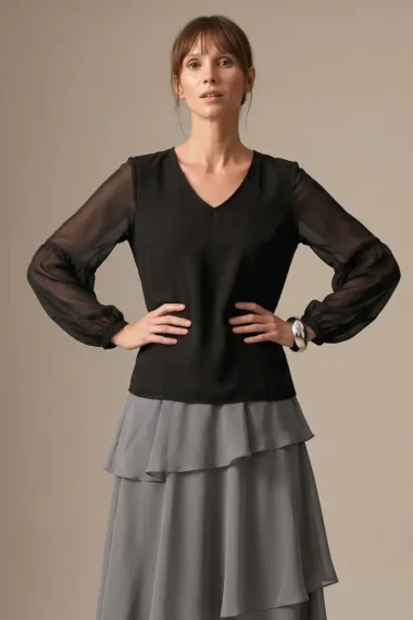 Alternative view of Blusa de tule decote U /403PTO