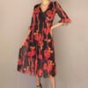 Vestido de tule midi transpassado /416VCC143