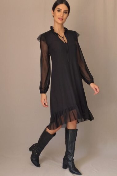 Vestido de tule evasê estilo boho /442PTO