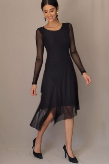 Vestido de tule assimétrico /444PTO
