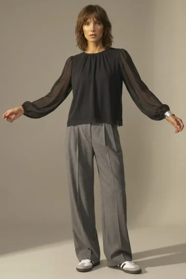 Alternative view of Blusa de tule com decote franzido /445PTO