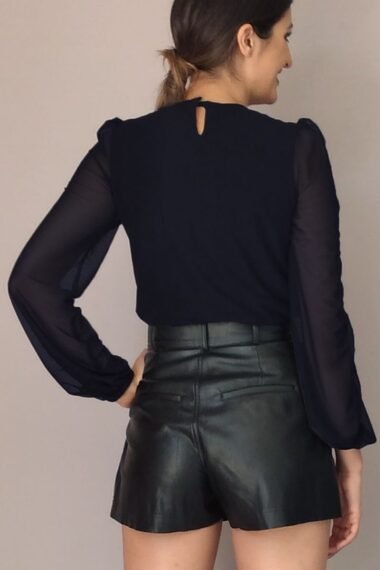 Alternative view of Blusa de tule com decote franzido /445AZ1