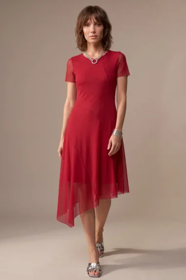 Vestido de tule assimétrico /456VM3