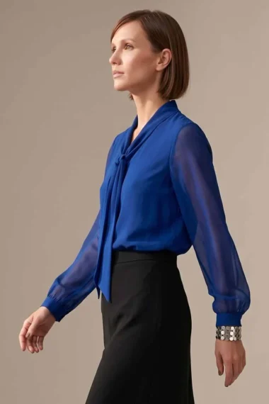 Alternative view of Blusa de tule com decote tipo cachecol /372ROY