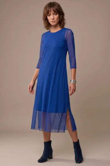 Vestido de tule midi com fendas laterais /436ROY