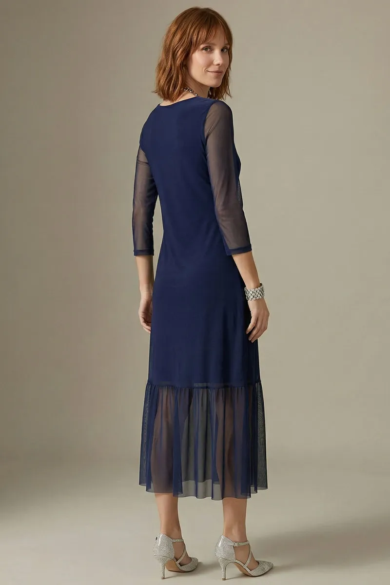 Vestido manga 3/4 e decote redondo /493AZ1 - Imagem 3