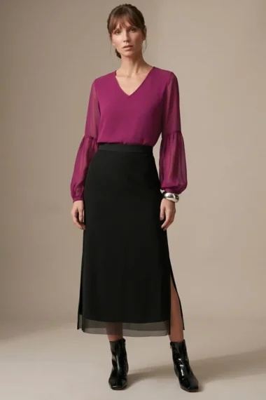 Blusa de tule decote U /403PIT