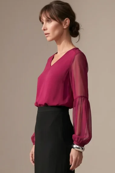 Alternative view of Blusa de tule decote U /403PIT