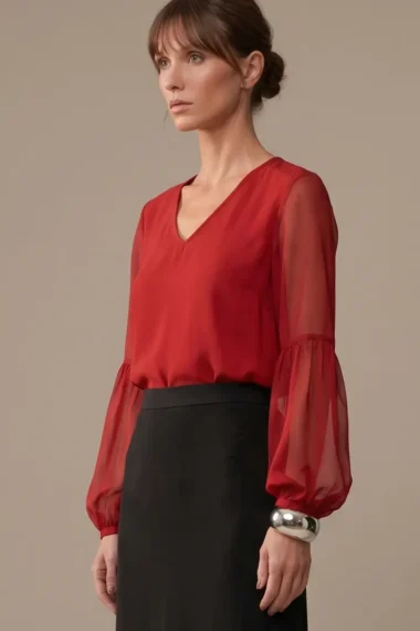 Alternative view of Blusa de tule decote U /403VM3