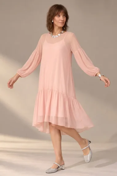 Vestido de tule amplo com anágua /528ANT