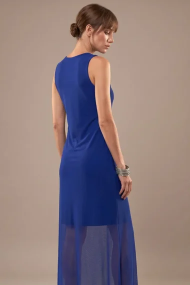 Alternative view of Vestido longo manga cavada com echarpe /529ROY
