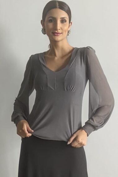 Alternative view of Blusa de tule decote U /440CIN