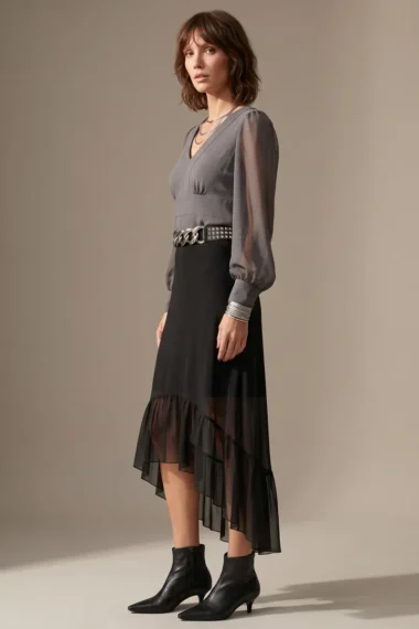 Alternative view of Conjunto 2-colors blusa e saia  /155CJO