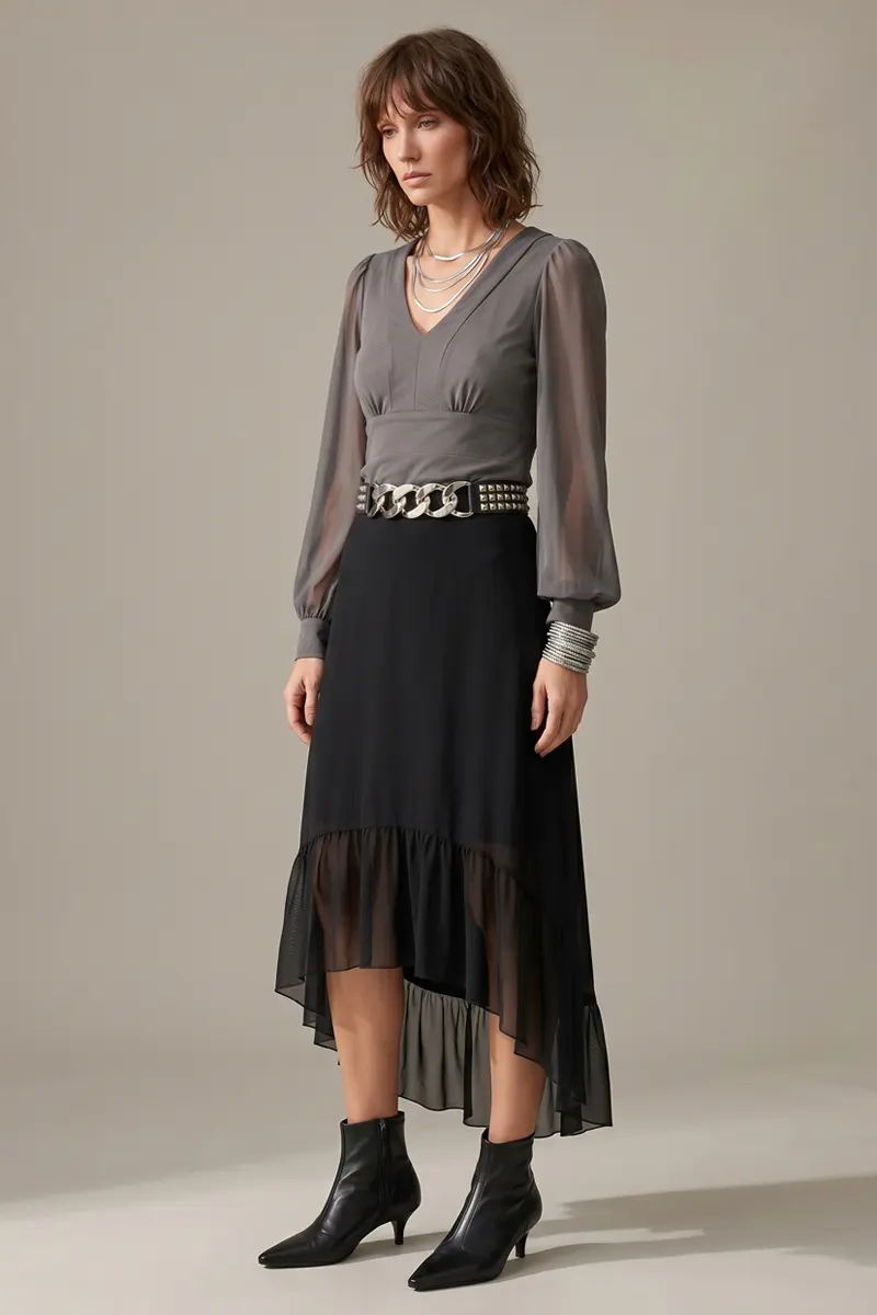 Conjunto 2-colors blusa e saia /155CJO - Imagem 4