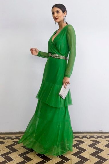 Alternative view of Vestido de tule longo transpassado /420FOL