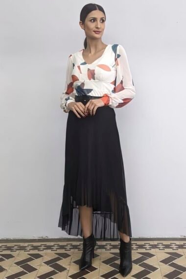 Blusa de tule decote U /440BDU091