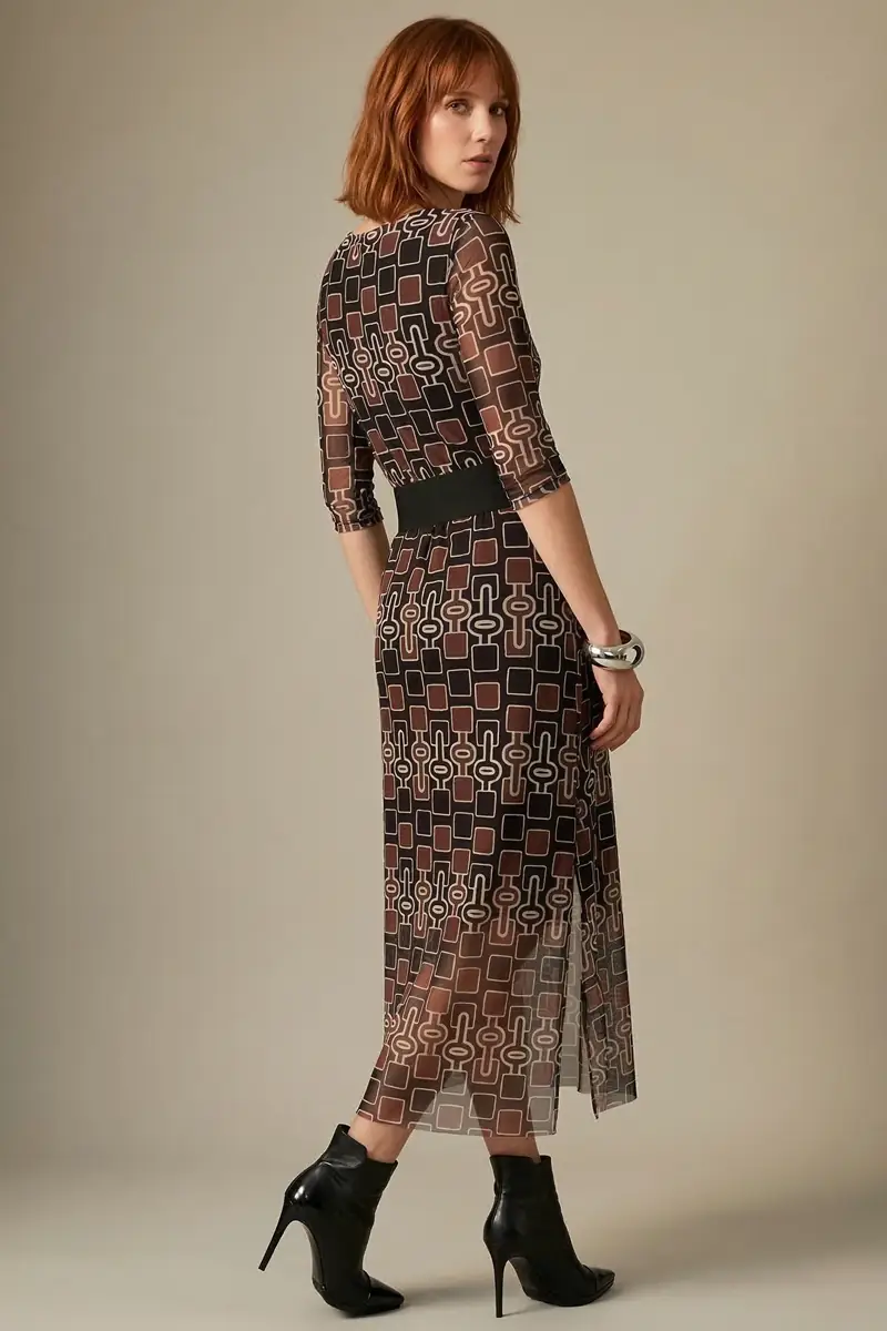 Vestido decote V com fendas laterais /563VES337 - Imagem 3