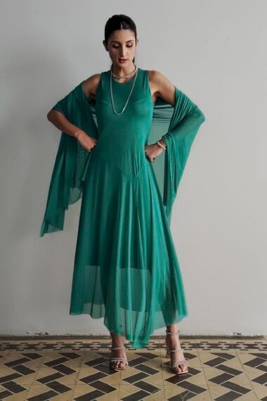 Vestido maxi com decote redondo /567ESM