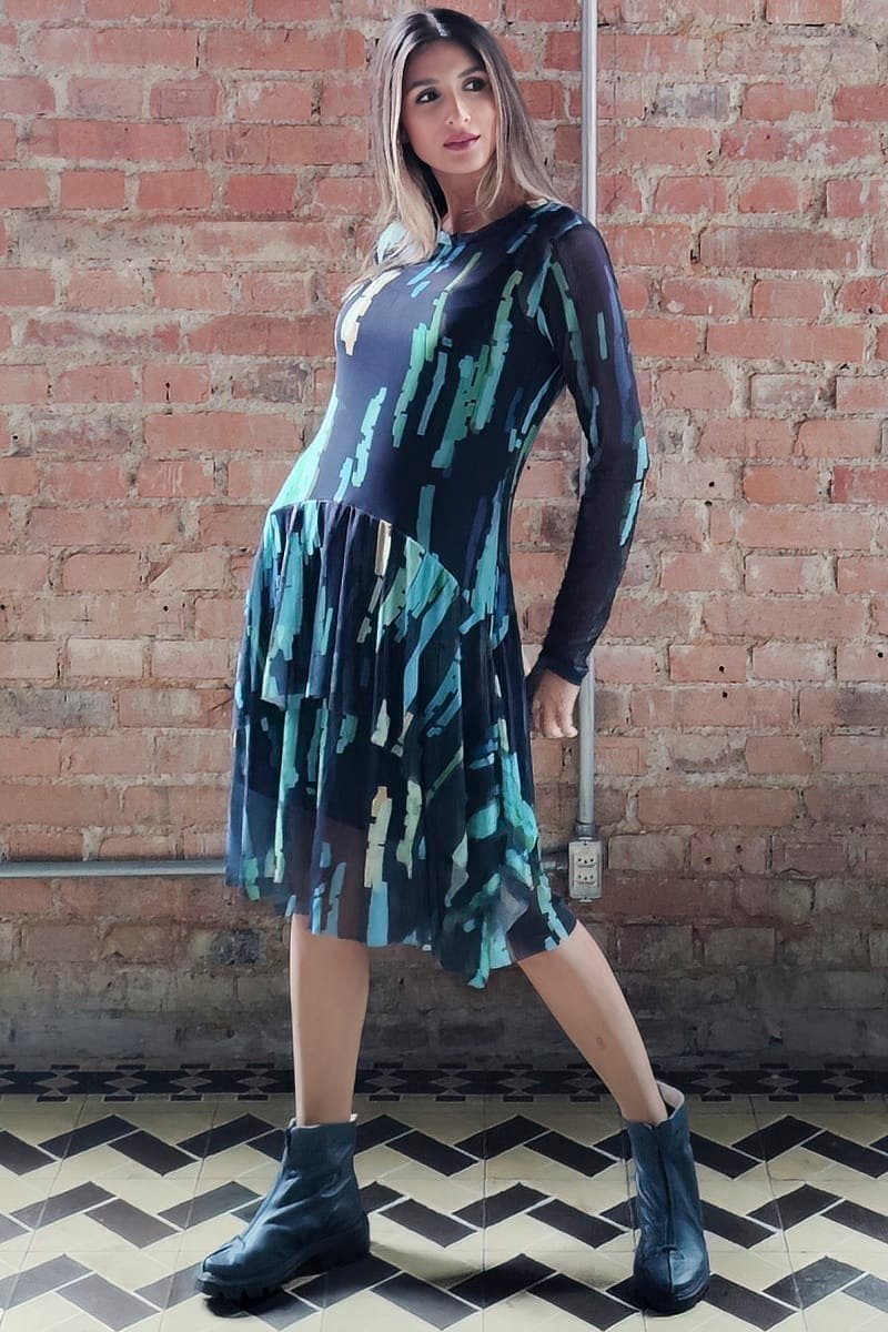 Vestido de tule curto com decote canoa /370SFO011 - Imagem 3