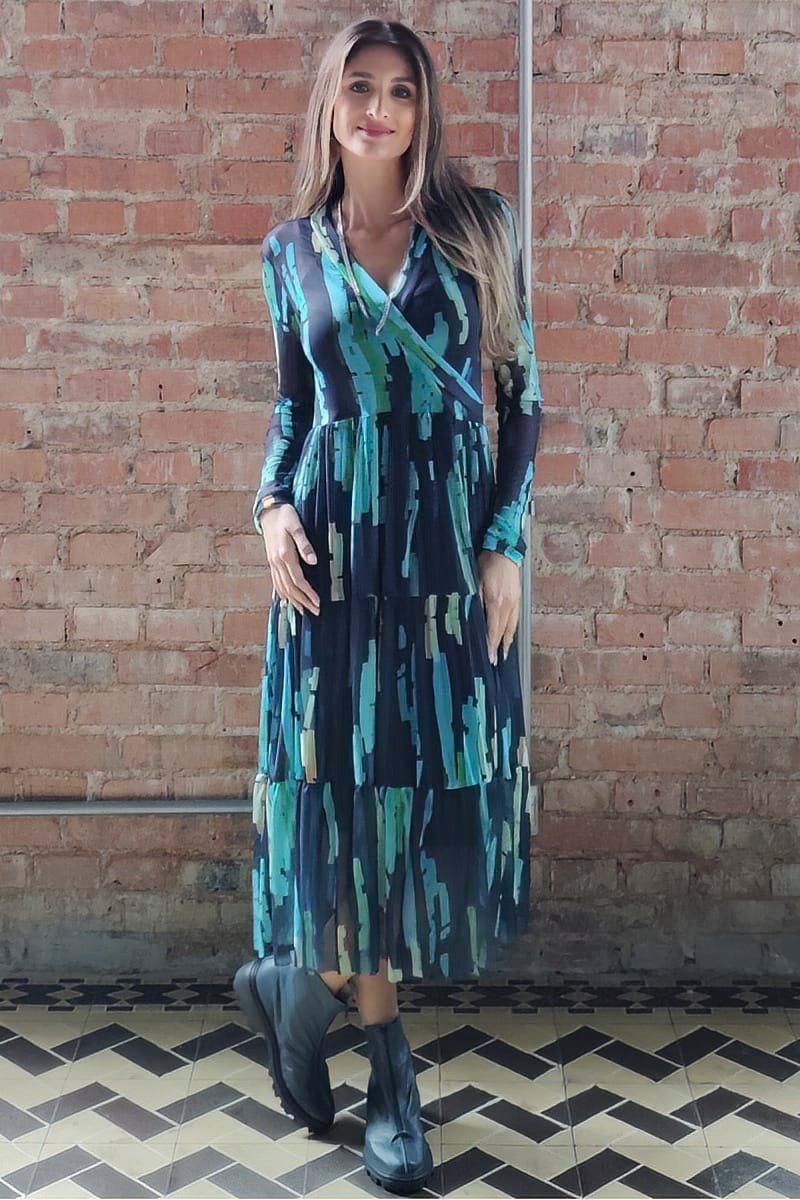 Vestido midi com decote transpassado /426SFO011 - Imagem 3