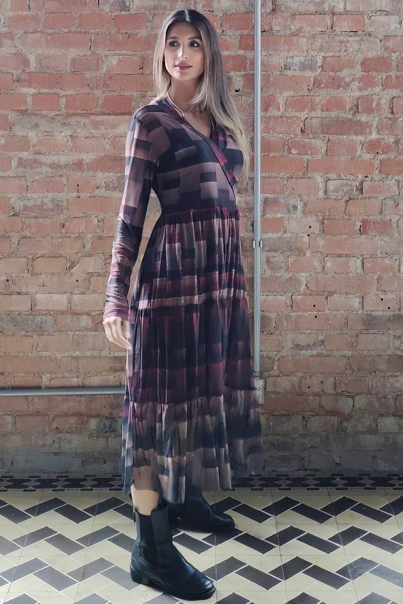 Vestido midi com decote transpassado /426SFO056 - Imagem 4