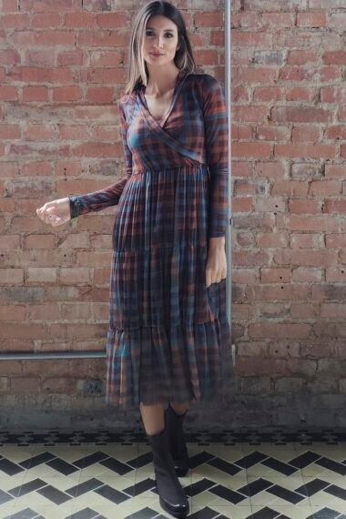 Vestido midi com decote transpassado /426SFO212