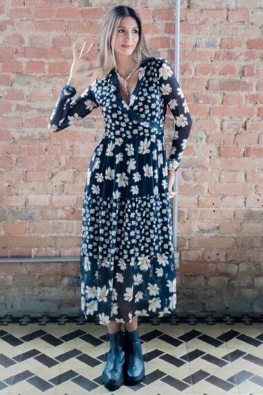Vestido midi com decote transpassado /426VES358