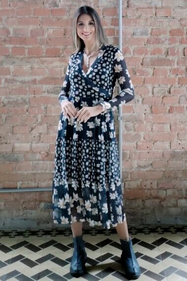 Alternative view of Vestido midi com decote transpassado /426VES358