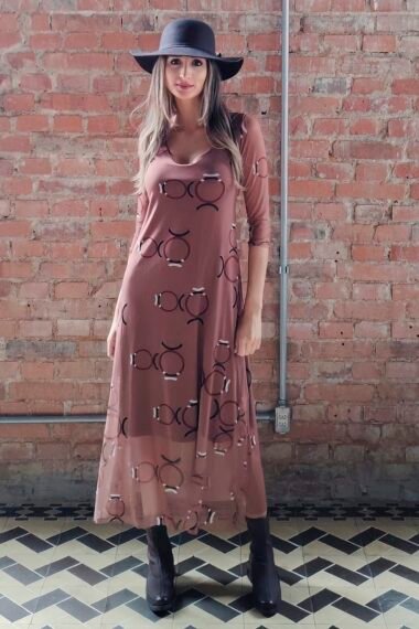 Vestido decote V com fendas laterais /563VES365