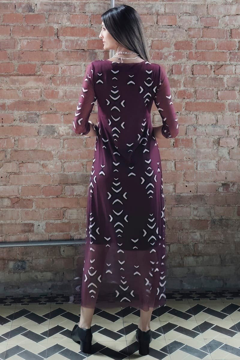Vestido decote V com fendas laterais /563VES371 - Imagem 4