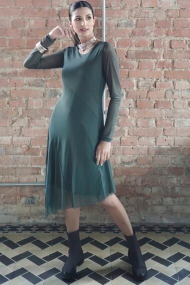 Vestido de tule assimétrico /444OLI