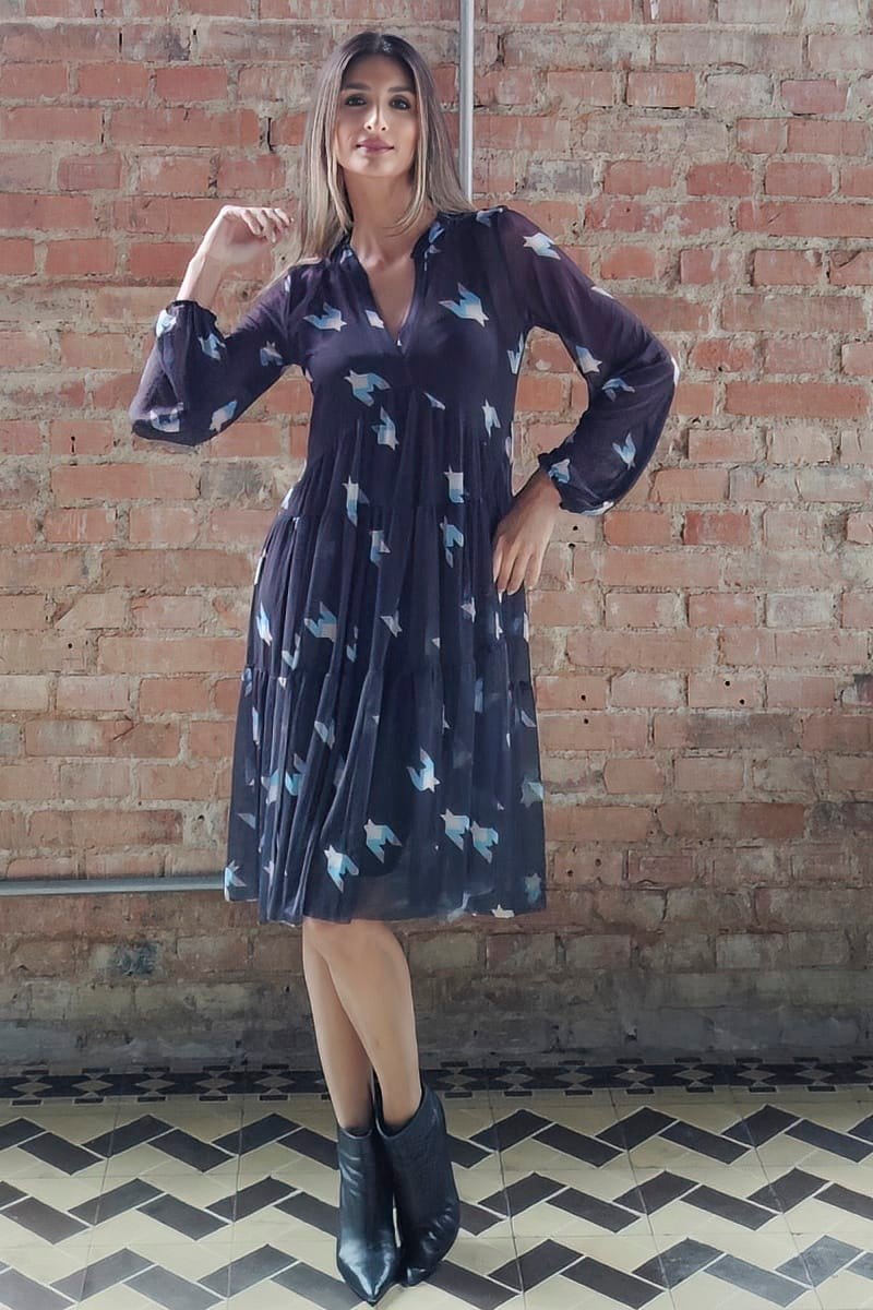Vestido curto com gola /498SFO010