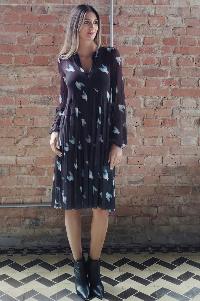 Vestido curto com gola /498SFO010 - Imagem 3