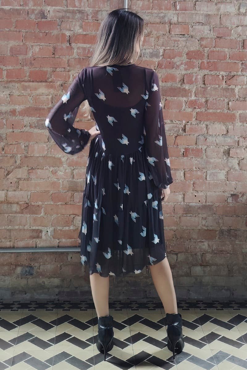 Vestido curto com gola /498SFO010 - Imagem 5