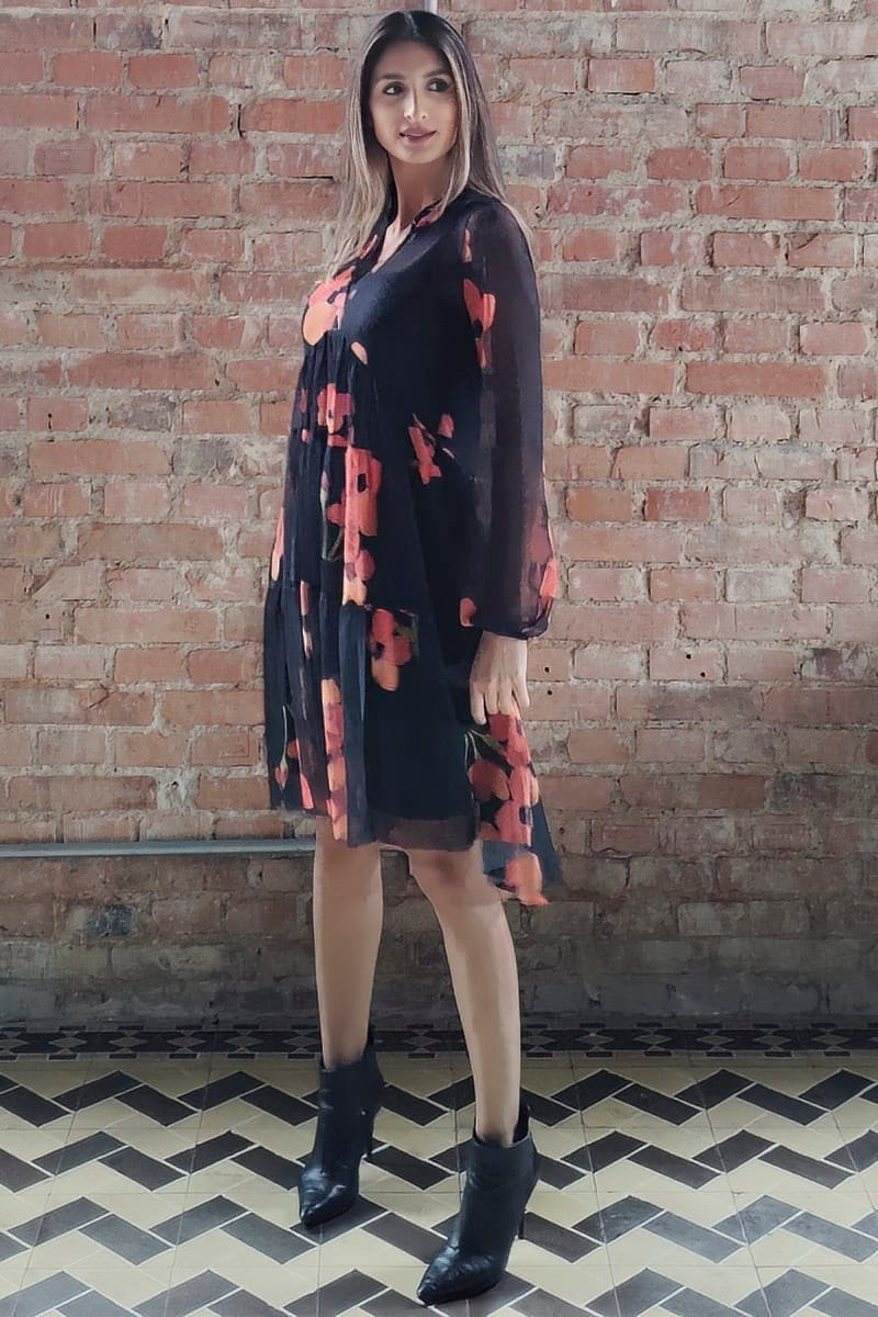 Vestido curto com gola /498SFO112 - Imagem 2