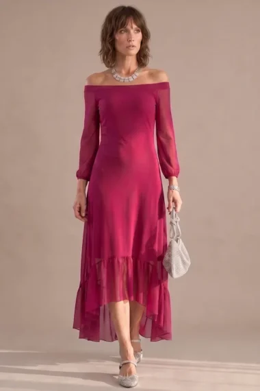 Vestido longo mullet ombro a ombro /511PIT