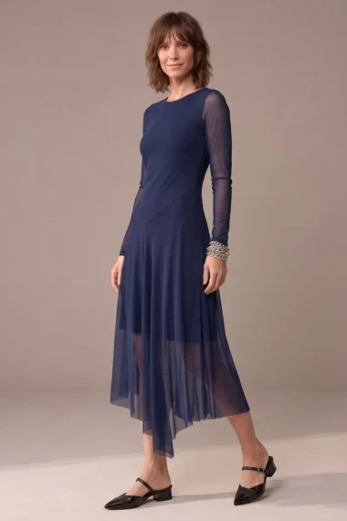 Vestido decote canoa assimétrico /560AZ1