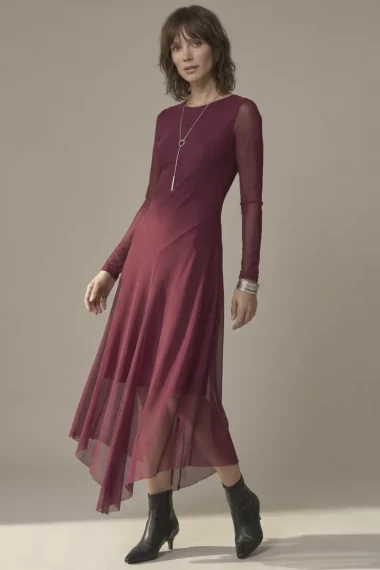 Vestido decote canoa assimétrico /560MAR