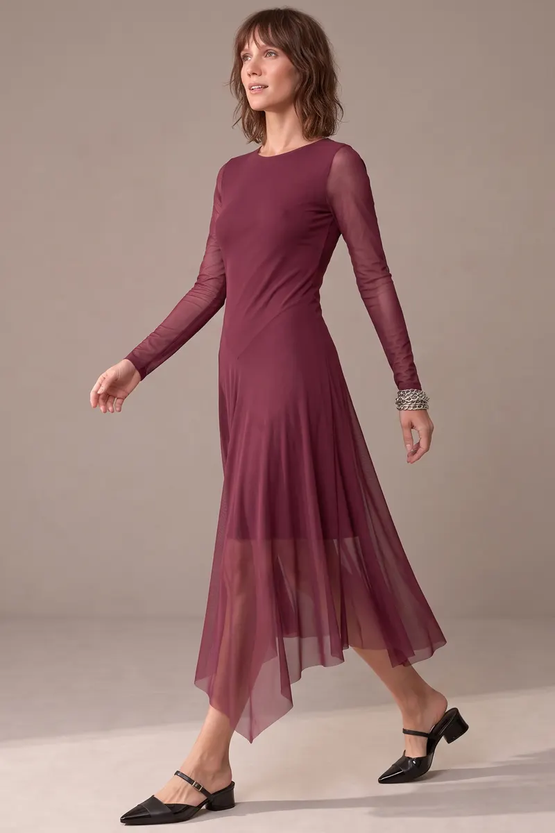 Vestido decote canoa assimétrico /560MAR - Imagem 2