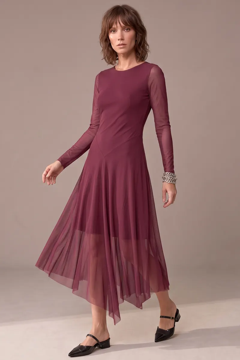 Vestido decote canoa assimétrico /560MAR - Imagem 3
