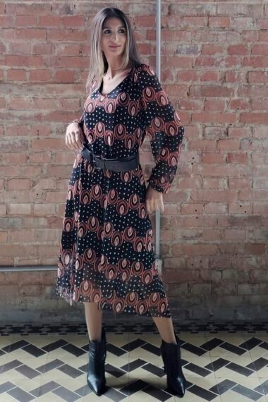 Vestido godê com decote V /581VES362