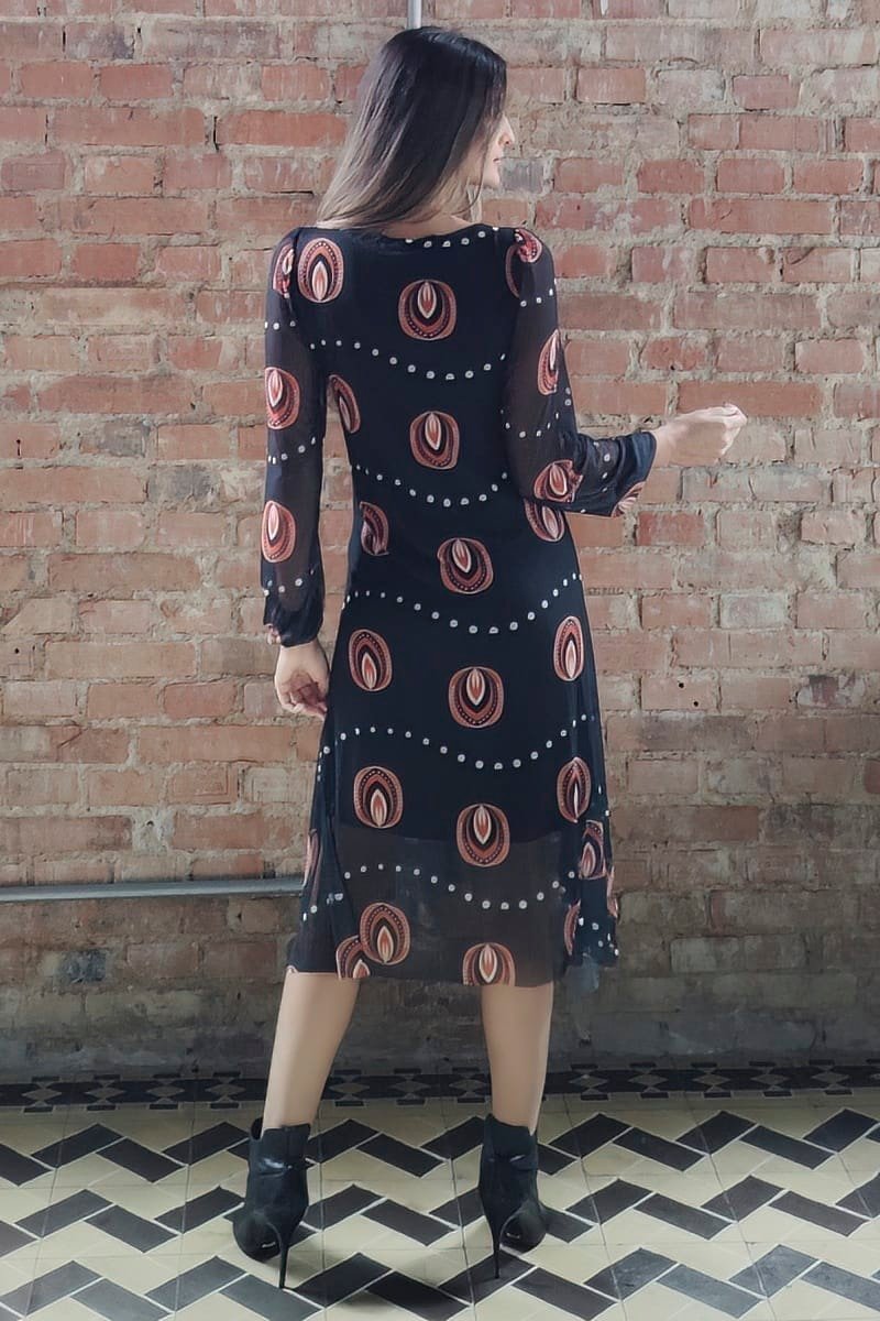 Vestido godê com decote V /581VES363 - Imagem 6