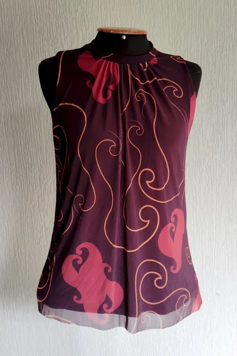Blusa manga cavada e decote franzido /465BLU235 - Imagem 3