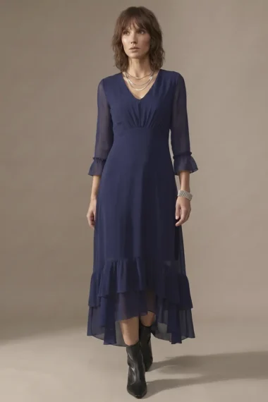 Alternative view of Vestido de tule decote V com drapeado /512AZ1