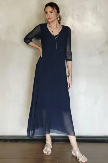 Alternative view of Vestido decote V com fendas laterais /563AZ1