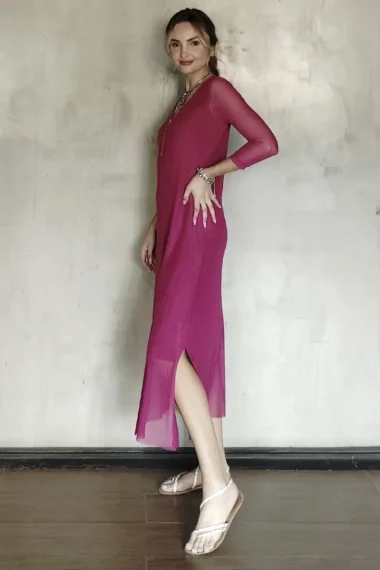 Alternative view of Vestido decote V com fendas laterais /563PIT