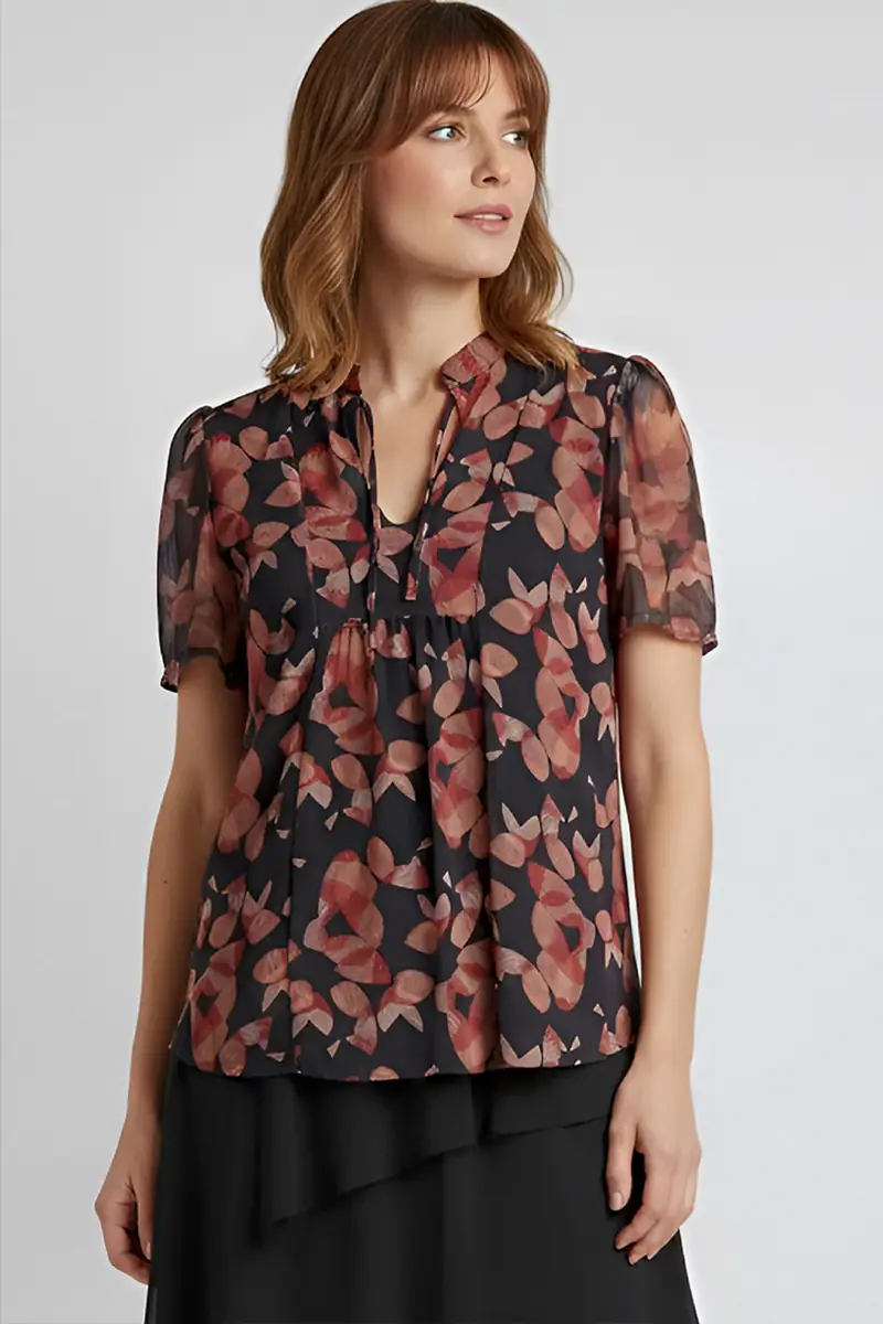 Blusa manga curta com amarração /484BLU006