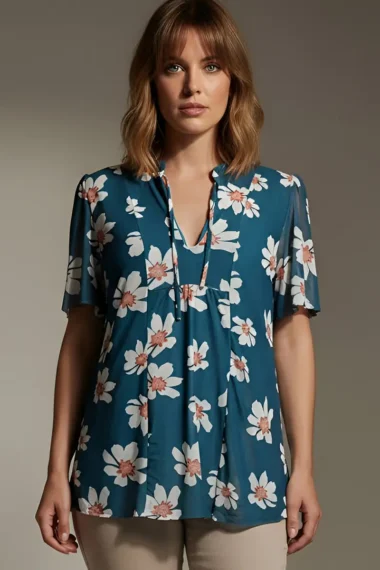 Blusa manga curta com amarração /484BLU268