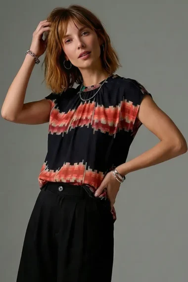 Alternative view of Blusa manga japonesa /585BLU022